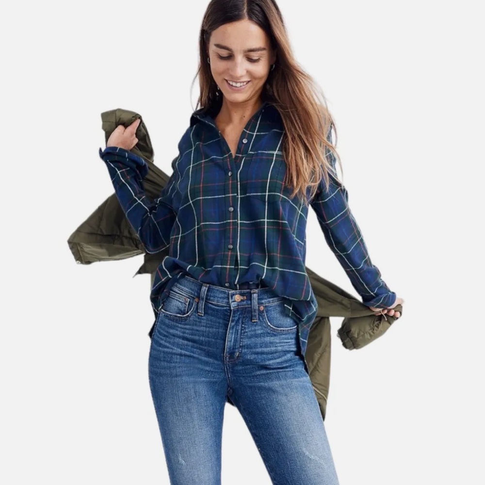 ❄️ Madewell Plaid Long Sleeve Shirt